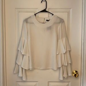 White Blouse with ruffled sleeves